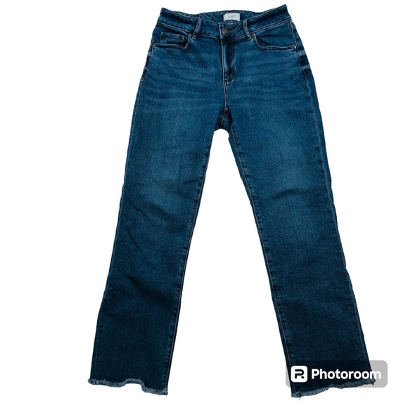 Loft Outlet Curvy Straight Blue Jeans | Size 0 - Picture 1 of 7